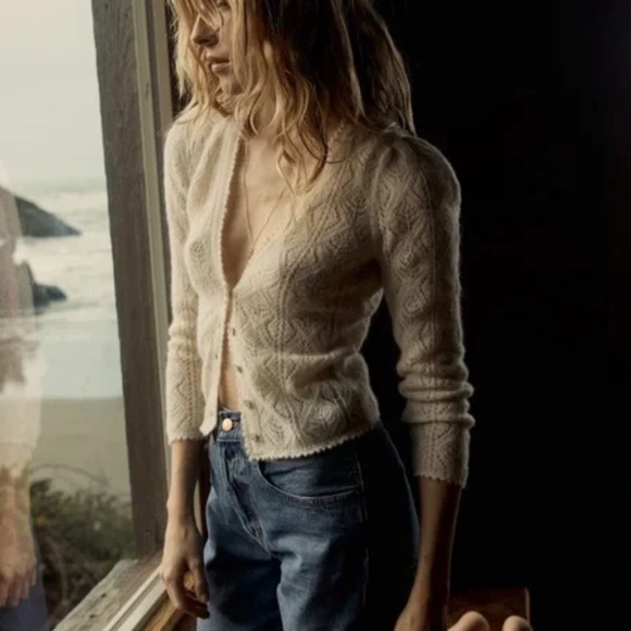 DÔEN Chandel Alpaca Blend Cardigan Jasmine Flower XS - Picture 6 of 13